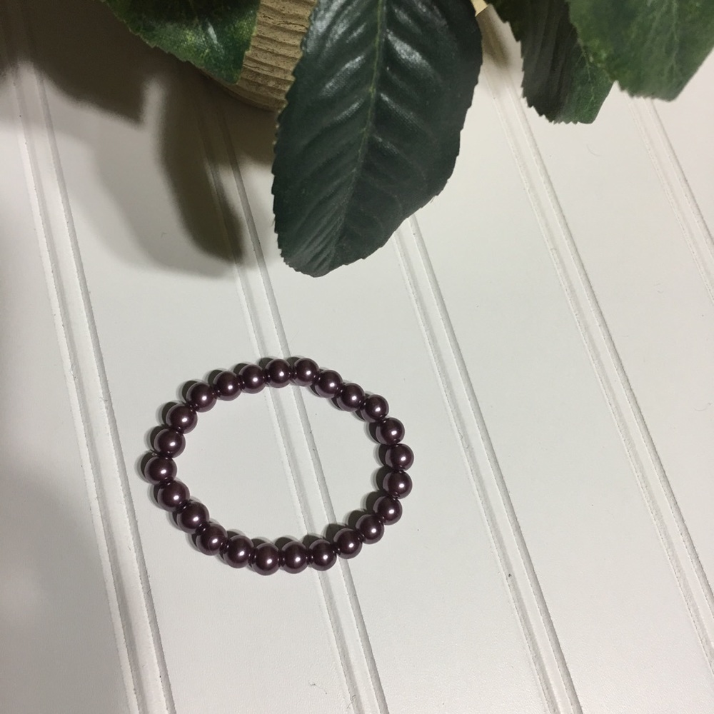 Light purple and gold bead bracelet - Picture 3 of 3